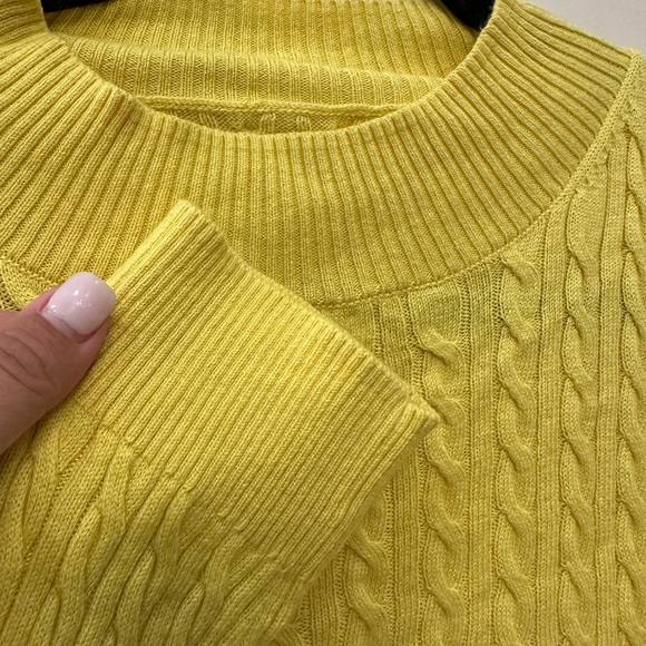 Amazon Essentials Vibrant Yellow Cable Knit Sweater - Picture 2 of 5